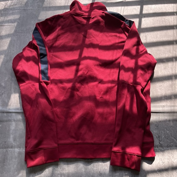 Red Nike Tech Zip Up Hoodie Jacket Size Medium Womens Y2K Streetwear - Picture 6 of 7